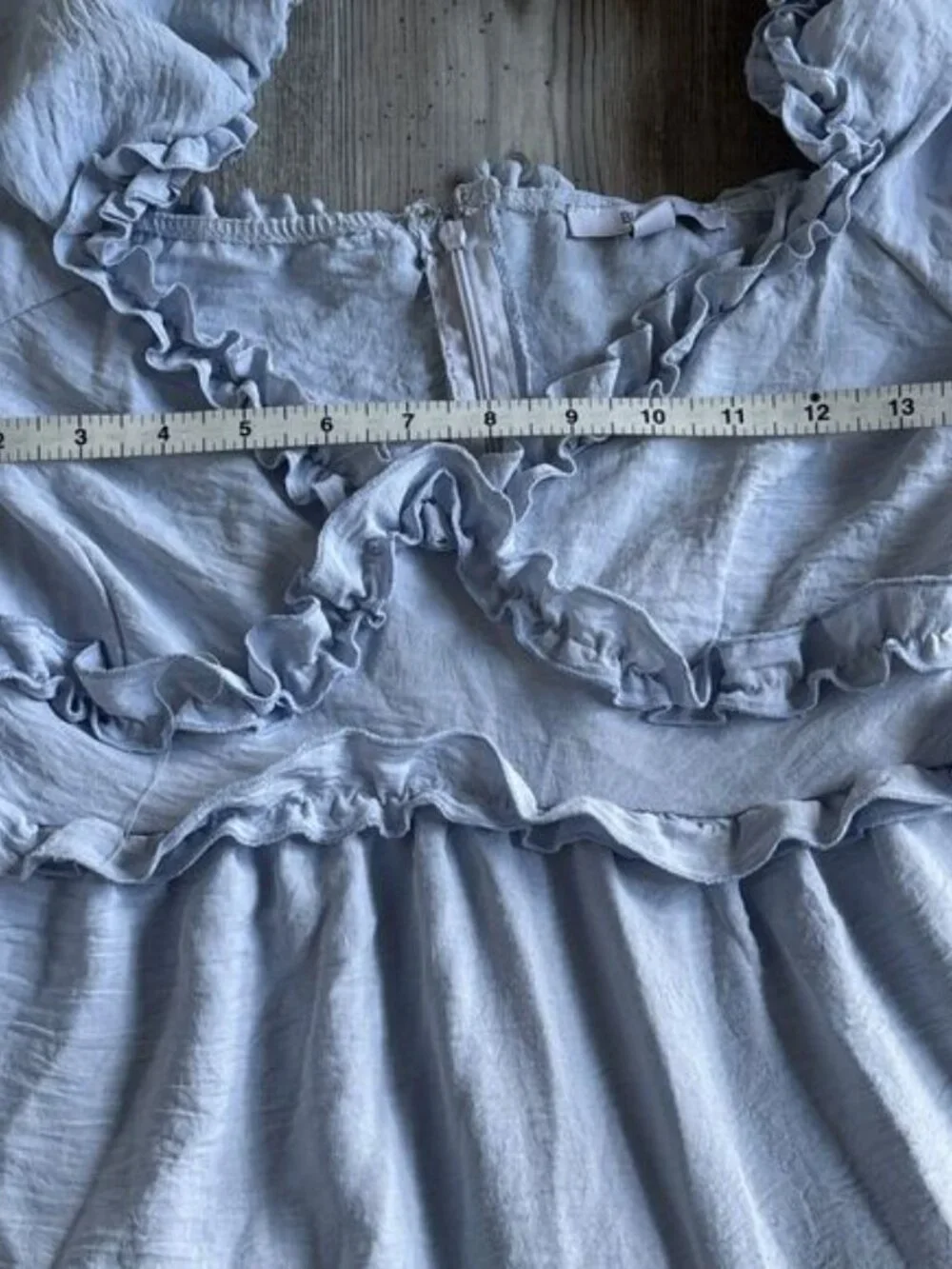 Blashe Blue Babydoll Flutter Ruffle Dress Size Small - Picture 7 of 8